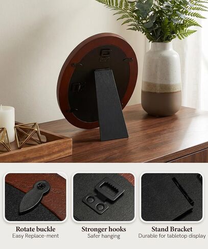 Afuly 5x7 Oval Picture Frame Vintage Brown Photo Frames 5x7 Mid Century Modern Decor Picture Frames for Wall Hanging or Tabletop Living Room Decor Mothers Day Gift for Women Mom in Saudi Arabia