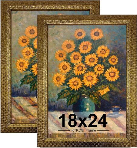 KTKDE 4x6 Picture Frame Set of 4, Ornate Vintage Gold Photo Frames with Real Glass 4 x 6 Antique Photo Frame for Wall Decor or Tabletop Display Retro Home Decor best gift in Saudi Arabia