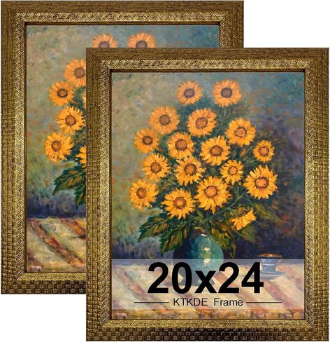 KTKDE 4x6 Picture Frame Set of 4, Ornate Vintage Gold Photo Frames with Real Glass 4 x 6 Antique Photo Frame for Wall Decor or Tabletop Display Retro Home Decor best gift in Saudi Arabia