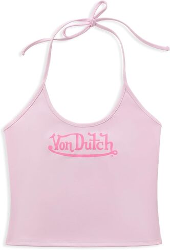 Von Dutch Women's Active Halter Top — Y2K Cropped Workout Tank with Stretch Fit for Gym and Athleisure in Saudi Arabia