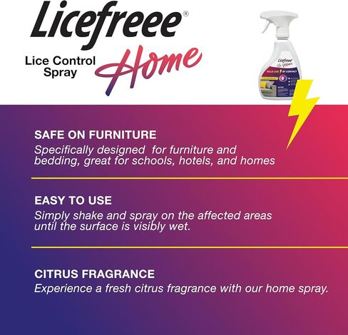 علاج قمل الرأس من شركة Tec Labs Licefreee Home للأثاث، غير ملطخ، 16 أونصة سائلة in Kuwait