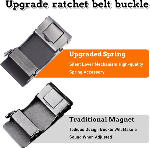 QfwdfcTrenz 35mm Ratchet Belt Buckle Only for 1 3/8 Slide Belt Strap Automatic Leather Belts Buckle Replacement, Matte Silver in Saudi Arabia
