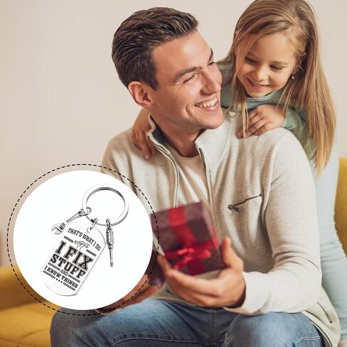 Dad Keychain Gifts for Men - Fix Stuff and I Know Things Keychain, Cool Fathers Day Birthday Christmas Gift Ideas for Dad Husband Grandpa, Gift for Man Mechanic Handyman Engineers in Saudi Arabia