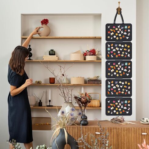 Hanging Enamel Pin Collection Display Panel, Detachable Brooch Pin Pages with 5 Loose leaf Board Pieces Badge Collection Display Holder Enamel Pin Organizer Display Case at Least 180 Pins in Saudi Arabia