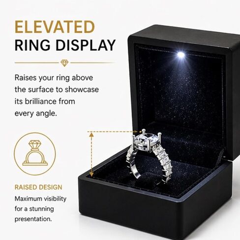 LED Ring Box with Upright Display – Luxury Light Up Ring Box for Engagement, Proposal, Wedding & Gifts. in Kuwait