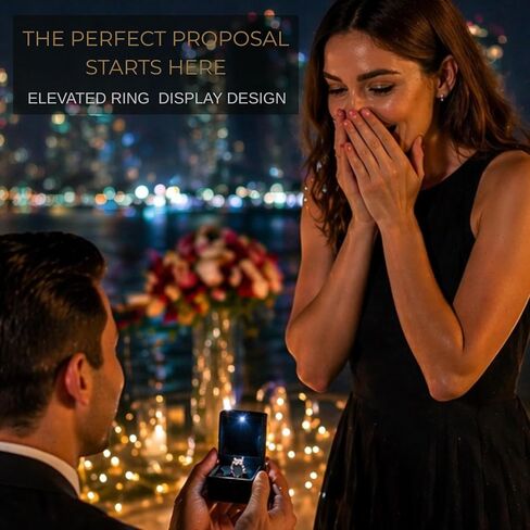 LED Ring Box with Upright Display – Luxury Light Up Ring Box for Engagement, Proposal, Wedding & Gifts. in Kuwait