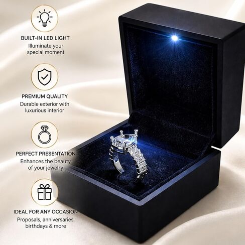 LED Ring Box with Upright Display – Luxury Light Up Ring Box for Engagement, Proposal, Wedding & Gifts. in Kuwait