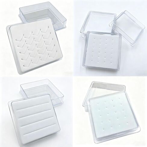4 Pack Nose Studs Organizer Box Portable Small Jewelry Tray Earring Holder Case Storage Insert Display Tray for Nose Rings Studs Nostrial Piercing Pin Body Jewerly Nose Ring Bone Screw in Saudi Arabia