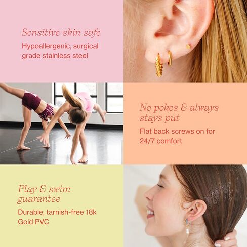 Endless Hoops - classic earrings, Gold, hypoallergenic, all-day comfort for sensitive ears, in Kuwait