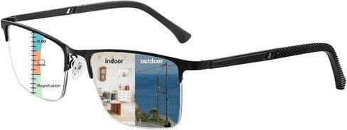 Photochromic Progressive Multifocus Reading Glasses Transition Sunglasses UV Readers Blue Light Blocking Multifocal 2.5x in Saudi Arabia