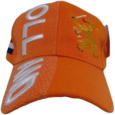 Holland Netherlands Country Letters Flag Orange Hat Cap 3D Embroidered in Saudi Arabia
