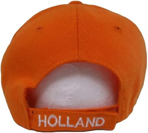 Holland Netherlands Country Letters Flag Orange Hat Cap 3D Embroidered in Saudi Arabia