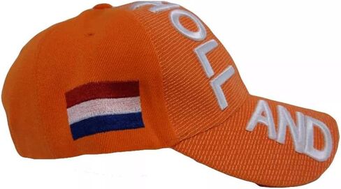 Holland Netherlands Country Letters Flag Orange Hat Cap 3D Embroidered in Saudi Arabia