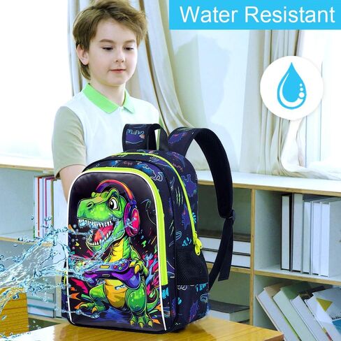 KLFVB 3PCS Boys Dinosaur Play Game Backpack Set, Water Resistant 16" Kids Preschool Bookbag with Lunch Box in Saudi Arabia
