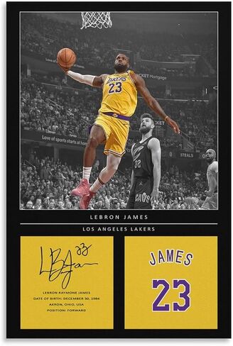 lebron james Basketball Star Wall Art Canvas Poster Unframed 12x18 inch (30x45cm) Poster for Home, Office, Office, Gym Wall Decor in Saudi Arabia