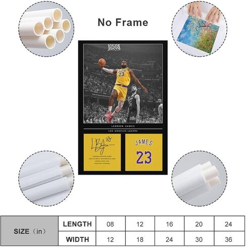 lebron james Basketball Star Wall Art Canvas Poster Unframed 12x18 inch (30x45cm) Poster for Home, Office, Office, Gym Wall Decor in Saudi Arabia