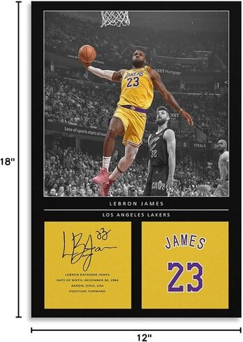 lebron james Basketball Star Wall Art Canvas Poster Unframed 12x18 inch (30x45cm) Poster for Home, Office, Office, Gym Wall Decor in Saudi Arabia