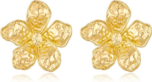 MUYAN Flower Earrings for Women Boho Chunky Gold Floral Earrings Metal Trendy Jewelry in Saudi Arabia