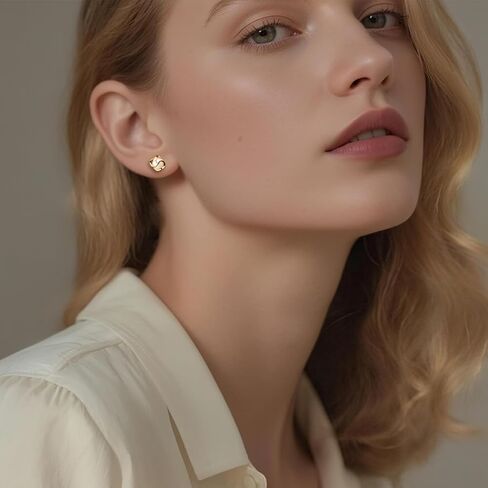 18K Gold Plated Twisted Caged Pearl Stud Earrings for Women | Hypoallergenic Nickel-Free Ear Studs Earring | Elegant Gift Set with Box in Saudi Arabia