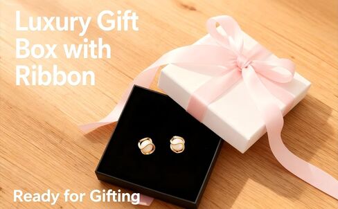 18K Gold Plated Twisted Caged Pearl Stud Earrings for Women | Hypoallergenic Nickel-Free Ear Studs Earring | Elegant Gift Set with Box in Saudi Arabia