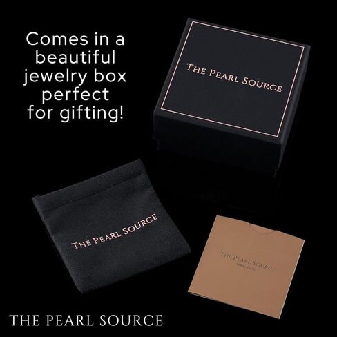 THE PEARL SOURCE 7-8mm White Freshwater Cultured Pearl Stud Earrings for Women with Removable Mother of Pearl & Cubic Zirconia Orchid Flower in Kuwait