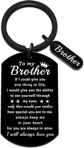 Fathers Day Keychain Big Brother Gifts from Sister Cool Birthday Gift for Brother Keychain To My Brothers Adults Best Graduation Christmas Stuff Gifts for Brothers in Kuwait