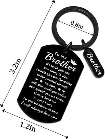 Fathers Day Keychain Big Brother Gifts from Sister Cool Birthday Gift for Brother Keychain To My Brothers Adults Best Graduation Christmas Stuff Gifts for Brothers in Kuwait
