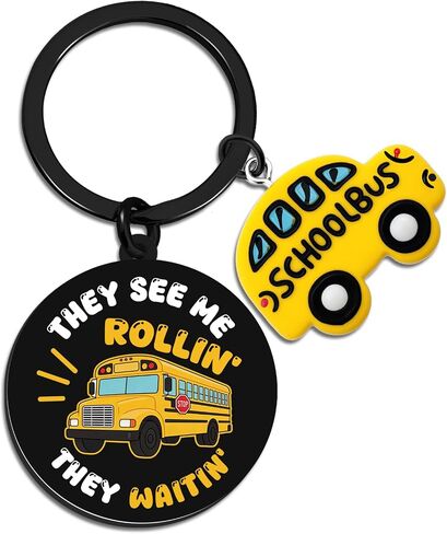 Cute School Bus Keychain School Bus Driver Appreciation Gifts Birthday Valentines Christmas Thanksgiving Day Buses Driver Retirement Gift in Saudi Arabia