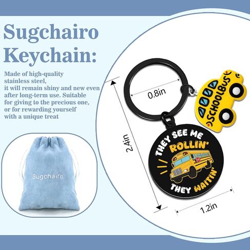 Cute School Bus Keychain School Bus Driver Appreciation Gifts Birthday Valentines Christmas Thanksgiving Day Buses Driver Retirement Gift in Saudi Arabia