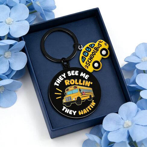 Cute School Bus Keychain School Bus Driver Appreciation Gifts Birthday Valentines Christmas Thanksgiving Day Buses Driver Retirement Gift in Saudi Arabia