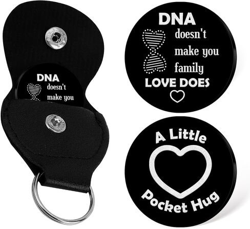 Bonus Dad Gifts - Step Dad Gifts From Daughter and Son Birthday Christmas Father's Day Gift for Stepdad Funny Gift Black Pocket Hug With Leather Keychain Pocket Hug Token in Saudi Arabia