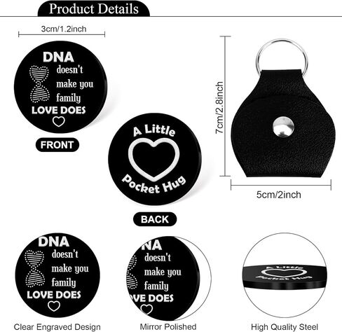 Bonus Dad Gifts - Step Dad Gifts From Daughter and Son Birthday Christmas Father's Day Gift for Stepdad Funny Gift Black Pocket Hug With Leather Keychain Pocket Hug Token in Saudi Arabia