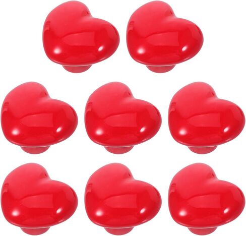 Homoyoyo 8pcs Red Ceramic Heart-Shaped Drawer Pulls Knobs for ’ Room Nursery Dresser Closet Cabinet Handles with Screws in Saudi Arabia