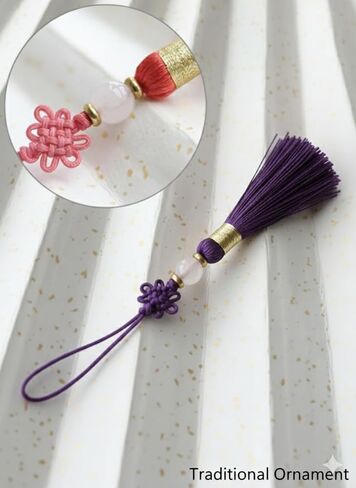 Korean Traditional Norigae Purple Knot Ornament, Handmade Decorative Tassel Charm, Cultural Gift Accessory for Bags, Keychains, and Packaging in Kuwait