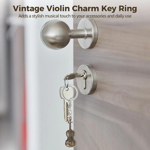 OMISTAR 20 PCS Violin Keychain, Bronze Metal Violin Keyring in Kuwait
