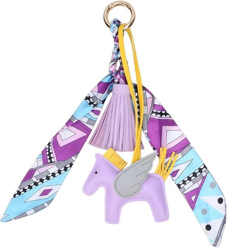 Horse Bag Charm with Bow Tassel Scarf Pony Purse Charms Metal Rings Keychain for Handbags and Car Accessories in Saudi Arabia