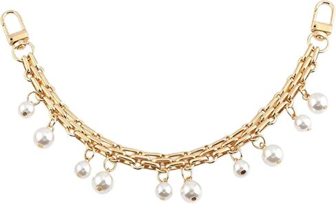 Pearl Bag Charms Chain - Gold Chunky Purse Chain Charm for Handbags - Pearl Keychain Bag Extender Chain Handle Strap in Saudi Arabia
