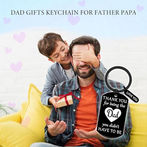 Stepdad Christmas Gifts For Step Dad Christmas Gifts From Daughter Son Presents For Step Dad Stepfather Keychain With Heartfelt Message Thank You Keyring Gift in Saudi Arabia