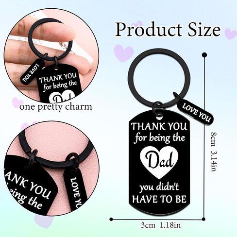 Stepdad Christmas Gifts For Step Dad Christmas Gifts From Daughter Son Presents For Step Dad Stepfather Keychain With Heartfelt Message Thank You Keyring Gift in Saudi Arabia