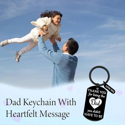 Stepdad Christmas Gifts For Step Dad Christmas Gifts From Daughter Son Presents For Step Dad Stepfather Keychain With Heartfelt Message Thank You Keyring Gift in Saudi Arabia