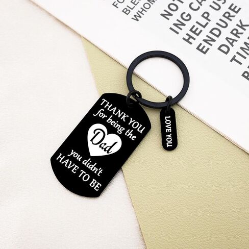 Stepdad Christmas Gifts For Step Dad Christmas Gifts From Daughter Son Presents For Step Dad Stepfather Keychain With Heartfelt Message Thank You Keyring Gift in Saudi Arabia