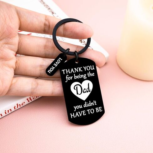 Stepdad Christmas Gifts For Step Dad Christmas Gifts From Daughter Son Presents For Step Dad Stepfather Keychain With Heartfelt Message Thank You Keyring Gift in Saudi Arabia