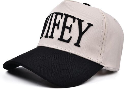 Wifey and Hubby Trucker Hats, Embroidered Adjustable Cotton Bride & Groom Baseball Caps,Wedding Engagement Gifts for Couples Beige in Kuwait
