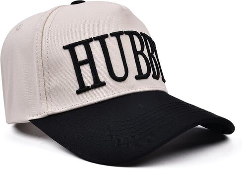 Wifey and Hubby Trucker Hats, Embroidered Adjustable Cotton Bride & Groom Baseball Caps,Wedding Engagement Gifts for Couples Beige in Kuwait