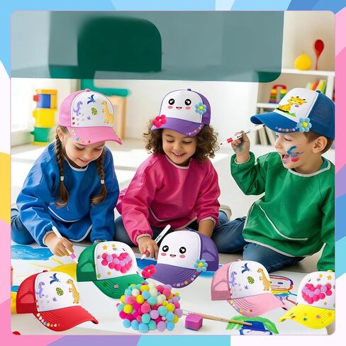 327 Pcs DIY Trucker Hat Kit with 15 Sublimation Trucker Caps Blank Baseball Caps with Rhinestone Stickers Multicolor Pom Poms Markers for Family Bond Birthday Party Crafts Art Summer Camp in Saudi Arabia