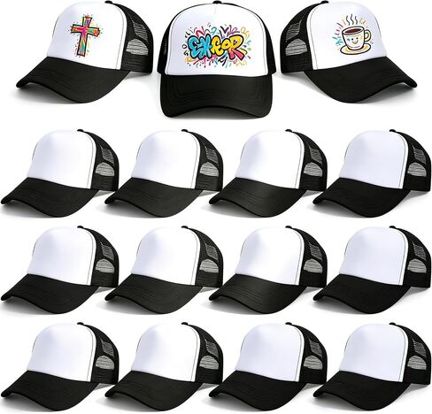Joyclub 15 Pack Black Trucker Hats Bulk Adjustable Snapback Sublimation Hats Blank Mesh Baseball Cap for Men Women in Saudi Arabia