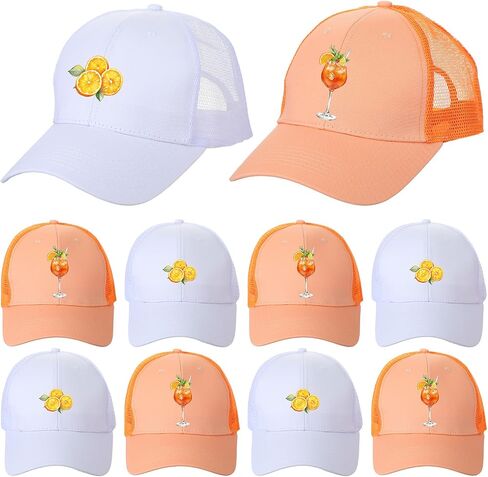 Shyyween 8 Pcs Just a Spritz Older Trucker Hat Cocktail & Orange Slice Margs Tequila Drinking Funny Baseball Cap Adjustable Hat for Men & Women Bachelor Bachelorette Party Bridal Shower in Saudi Arabia