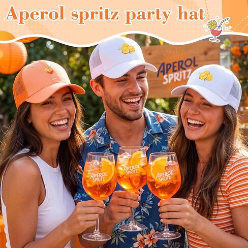 Shyyween 8 Pcs Just a Spritz Older Trucker Hat Cocktail & Orange Slice Margs Tequila Drinking Funny Baseball Cap Adjustable Hat for Men & Women Bachelor Bachelorette Party Bridal Shower in Saudi Arabia
