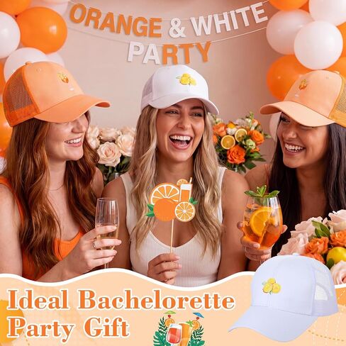 Shyyween 8 Pcs Just a Spritz Older Trucker Hat Cocktail & Orange Slice Margs Tequila Drinking Funny Baseball Cap Adjustable Hat for Men & Women Bachelor Bachelorette Party Bridal Shower in Saudi Arabia