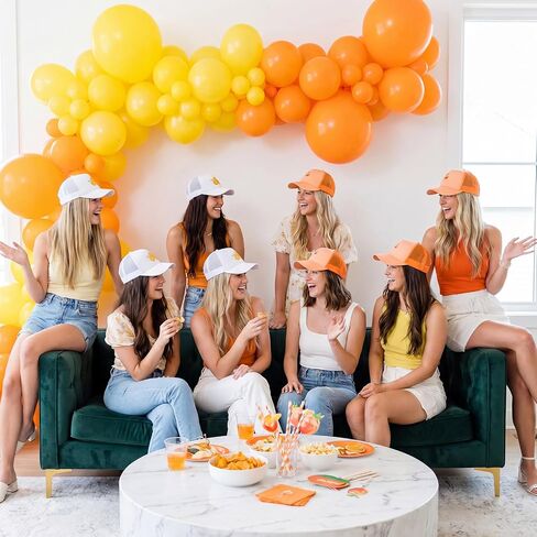 Shyyween 8 Pcs Just a Spritz Older Trucker Hat Cocktail & Orange Slice Margs Tequila Drinking Funny Baseball Cap Adjustable Hat for Men & Women Bachelor Bachelorette Party Bridal Shower in Saudi Arabia
